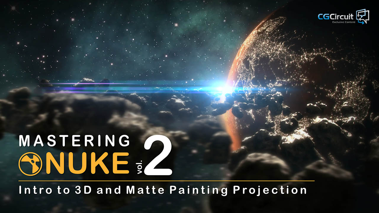 Matte Painting数字绘景视频教程Nuke创建着色照明动画等中文字幕