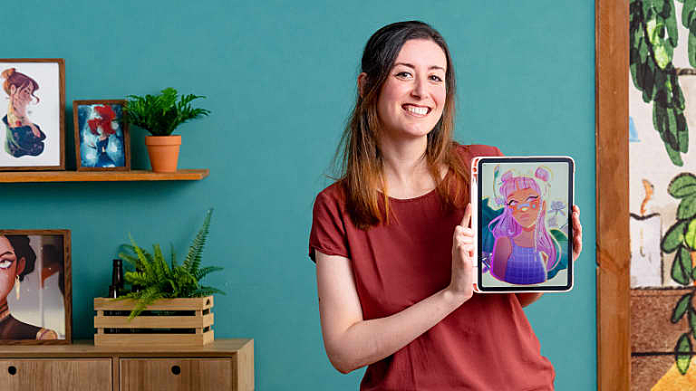 Domestika – Procreate卡通风格人物肖像制作