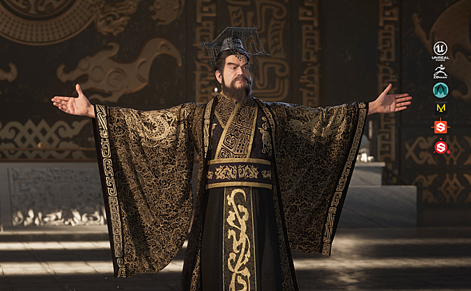 【中文】Wingfox – UE5渲染写实角色《秦始皇》案例制作流程教学