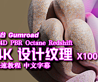 【材质】100 个可平铺的 4K 设计纹理 快速教程 中文字幕 素材下载