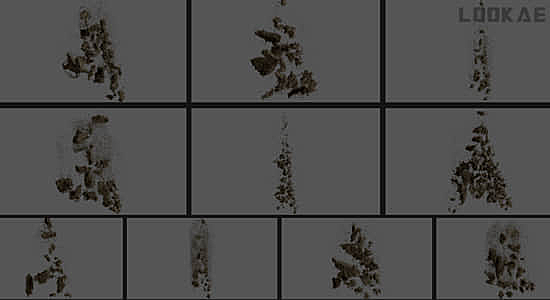 45个泥土慢速破碎崩塌失重漂浮坠落动画4K视频素材 Negative Gravity (有透明通道)