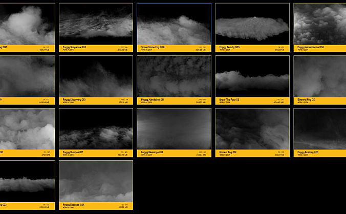 4K视频素材 100个飘渺烟雾流动云雾迷雾视频合成特效4K动画 Through The Fog