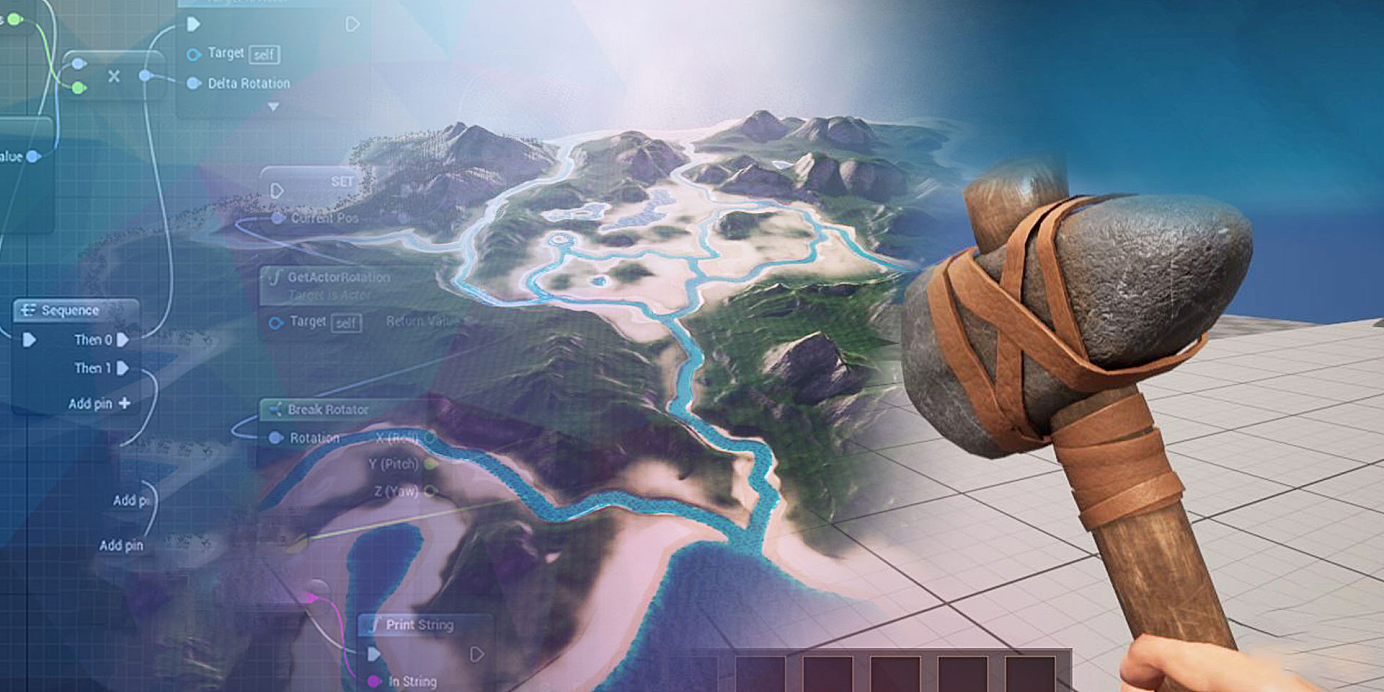 【教程】UE5 100% 蓝图开发Steam 多人孤岛生存游戏 包含全部项目 双语字幕(未完待续….)