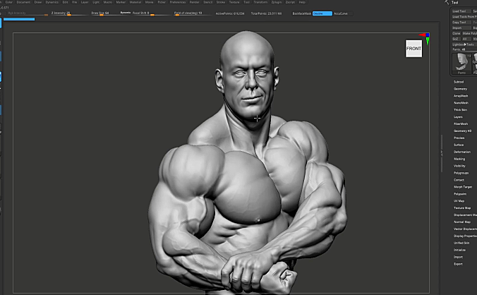 【教程】Zbrush 健美运动员解剖结构雕刻高级教程 只有参考图，没有模型没有zb文件