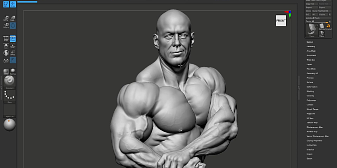 【教程】Zbrush 健美运动员解剖结构雕刻高级教程 只有参考图,没有模型没有zb文件