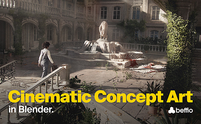 【教程】Blender 中的电影概念艺术 – 完整课程 含PSD和PDF 素材下载（无场景模型！！！）