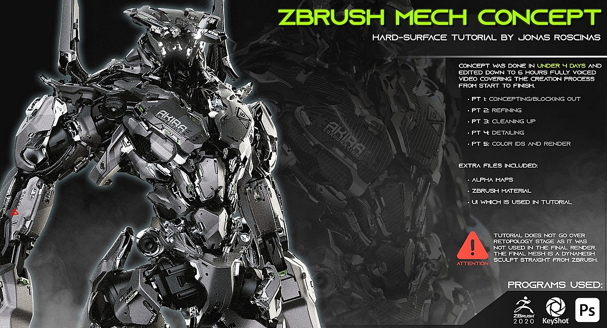 ARTSTATION学院-J.ROSCINAS系列-国语]ZBRUSH2020机甲概念设计