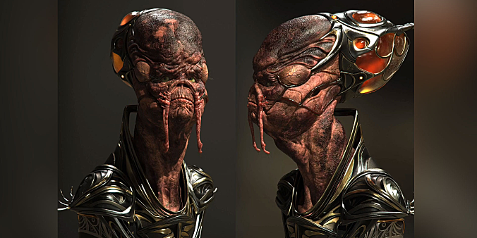 【教程】维塔数码首席建模大师教你制作电影级外星生物半身像 仅ZTl文件下载！！！